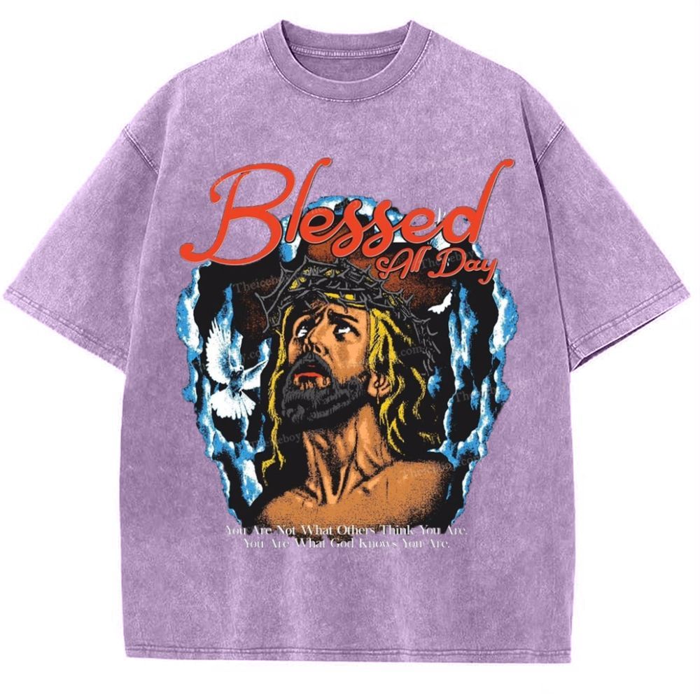Blessed All Day Snowflake Vintage Washed T-Shirt