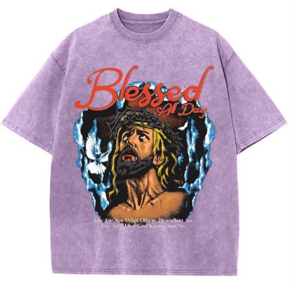 Blessed All Day Snowflake Vintage Washed T-Shirt