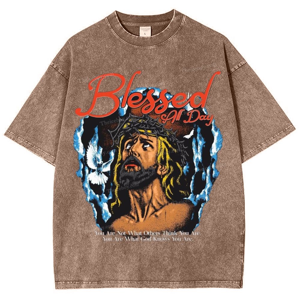 Blessed All Day Snowflake Vintage Washed T-Shirt