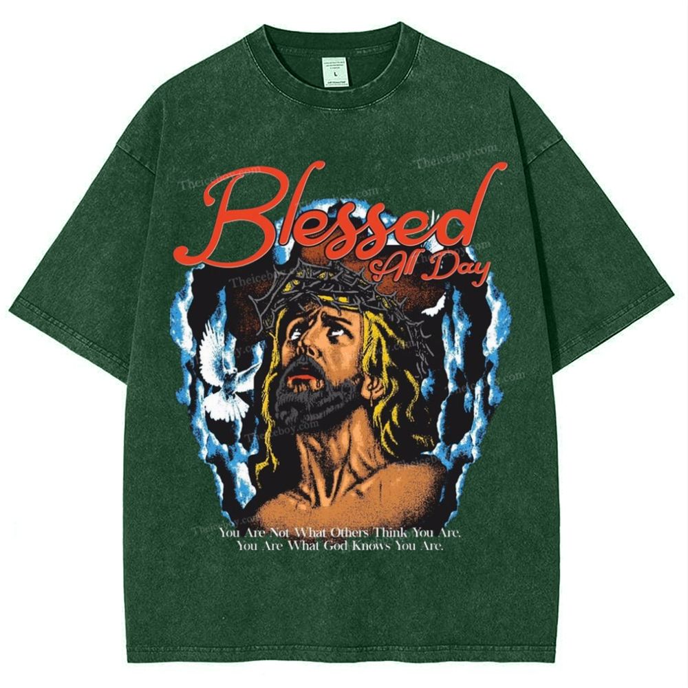 Blessed All Day Snowflake Vintage Washed T-Shirt