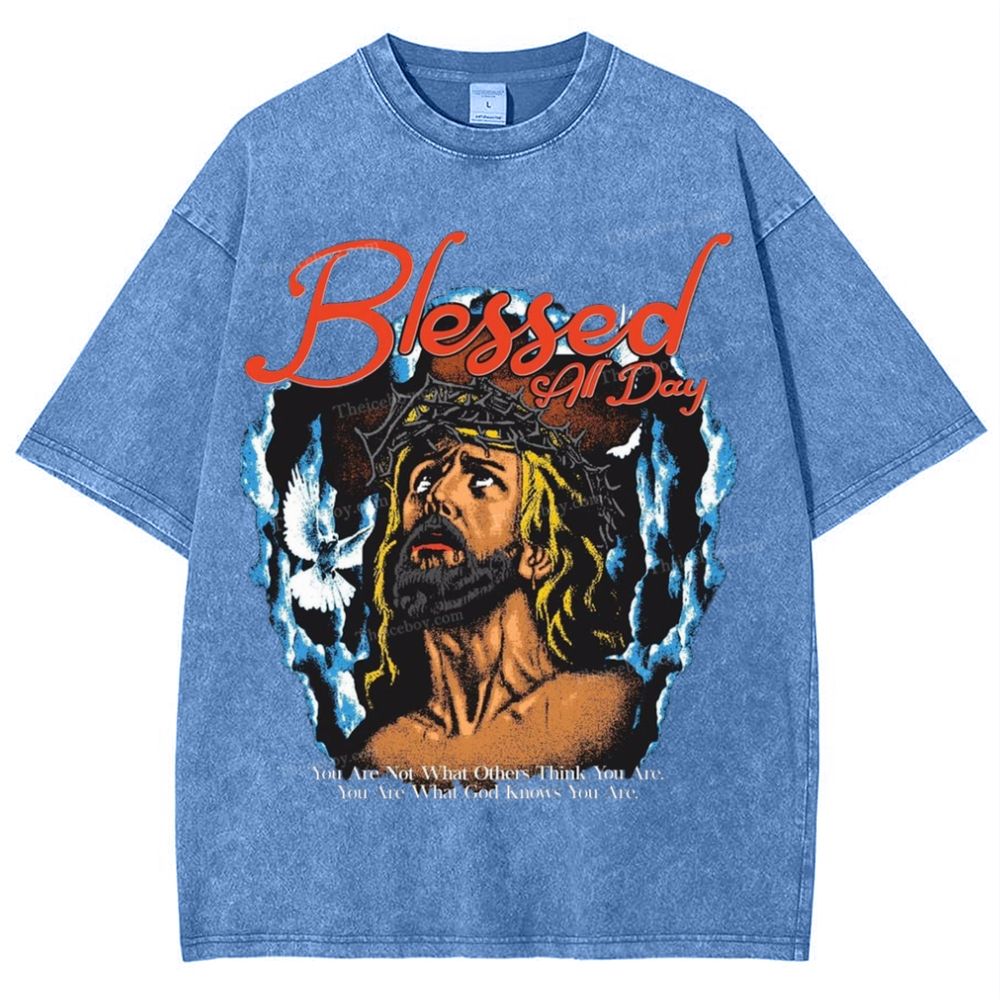 Blessed All Day Snowflake Vintage Washed T-Shirt
