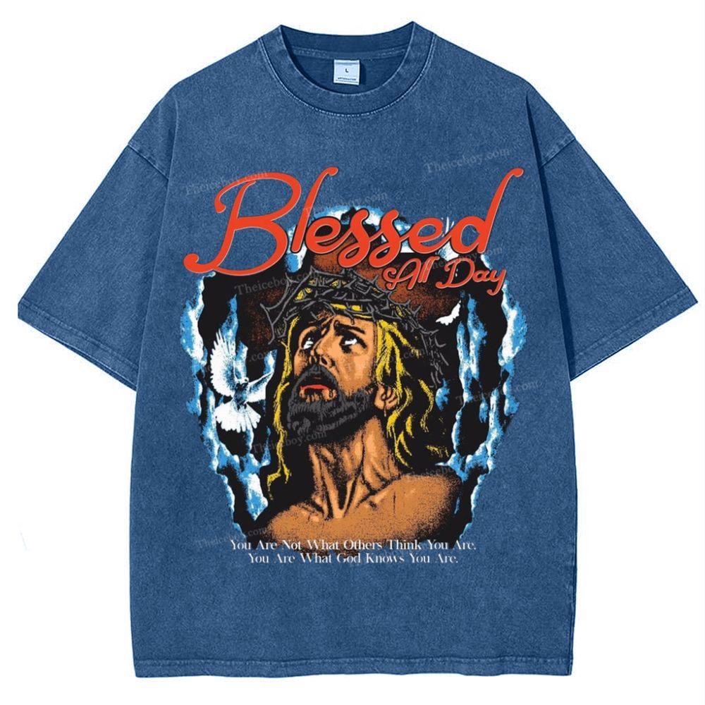 Blessed All Day Snowflake Vintage Washed T-Shirt