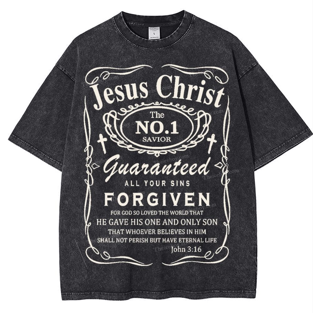 Jesus Christ Snowflake Vintage Washed T-Shirt