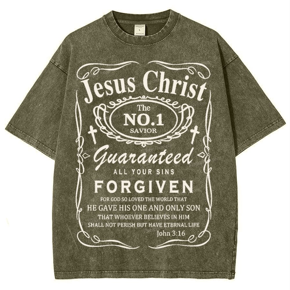 Jesus Christ Snowflake Vintage Washed T-Shirt
