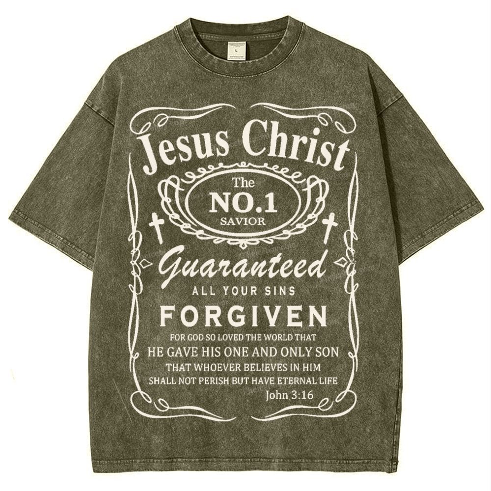 Jesus Christ Snowflake Vintage Washed T-Shirt