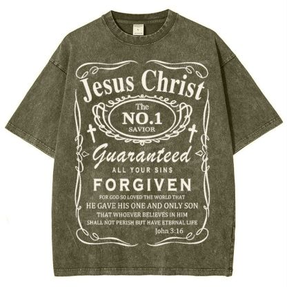 Jesus Christ Snowflake Vintage Washed T-Shirt