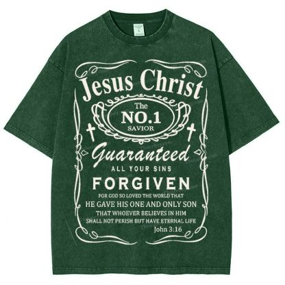 Jesus Christ Snowflake Vintage Washed T-Shirt