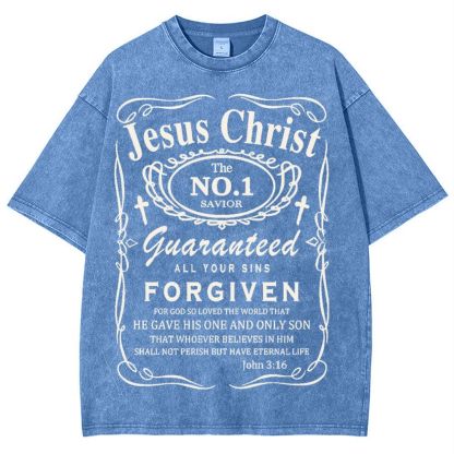 Jesus Christ Snowflake Vintage Washed T-Shirt