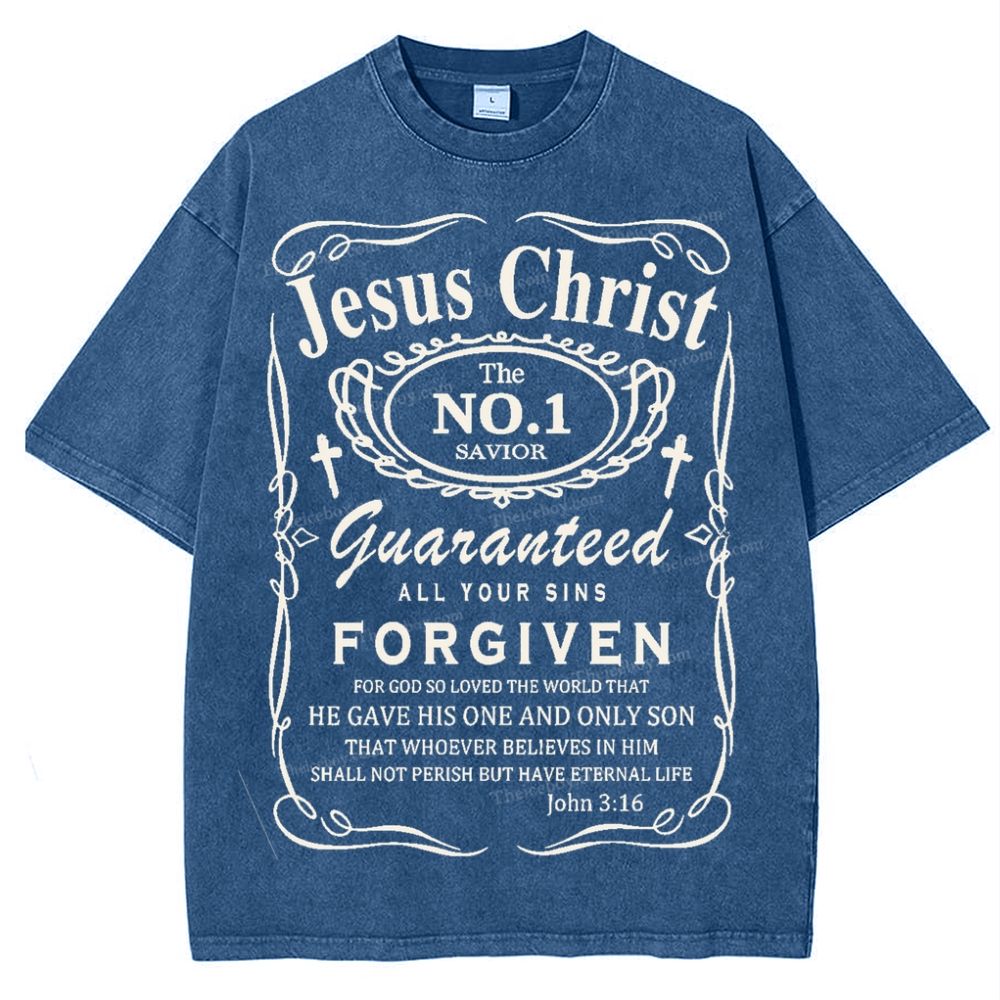 Jesus Christ Snowflake Vintage Washed T-Shirt
