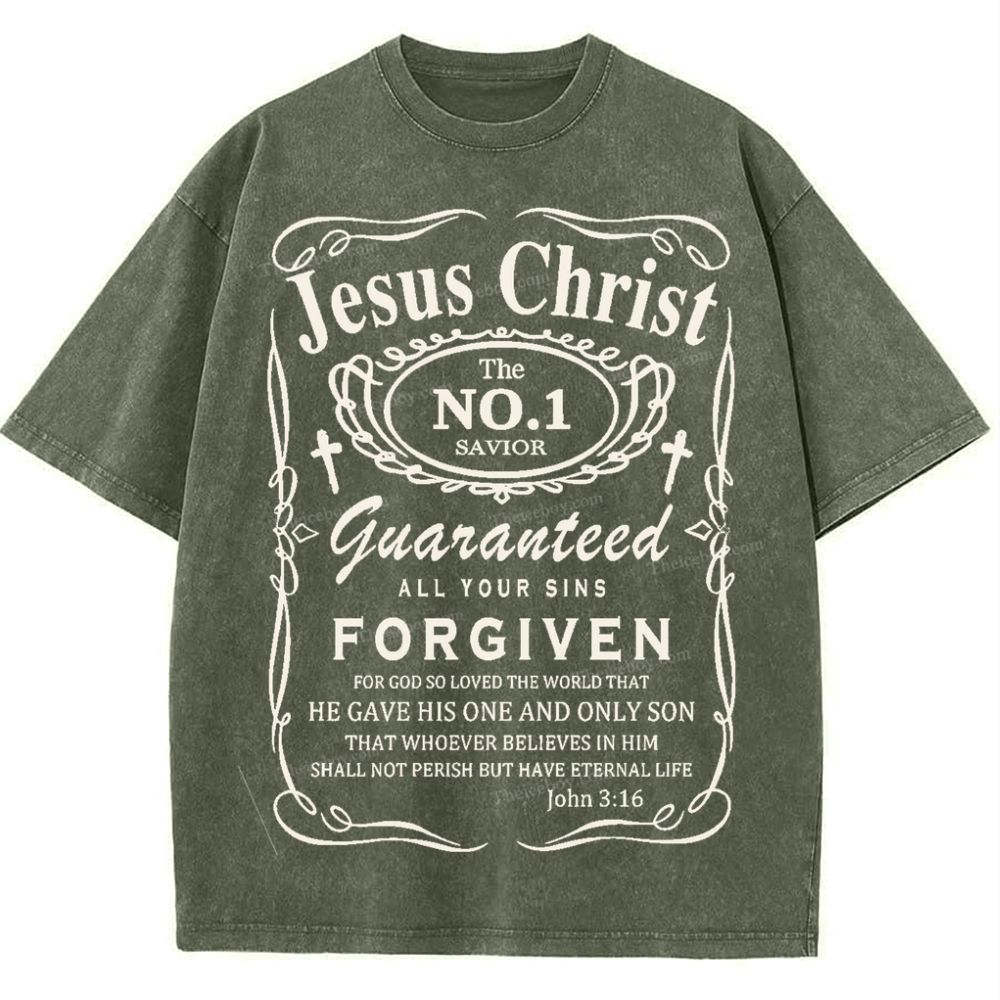 Jesus Christ Snowflake Vintage Washed T-Shirt
