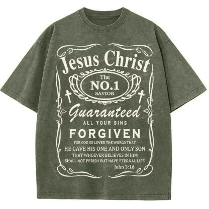 Jesus Christ Snowflake Vintage Washed T-Shirt