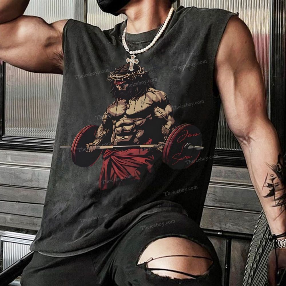 The Road to Rebirth - Jesus Leads the Way Christian Snowflake Washed Vest