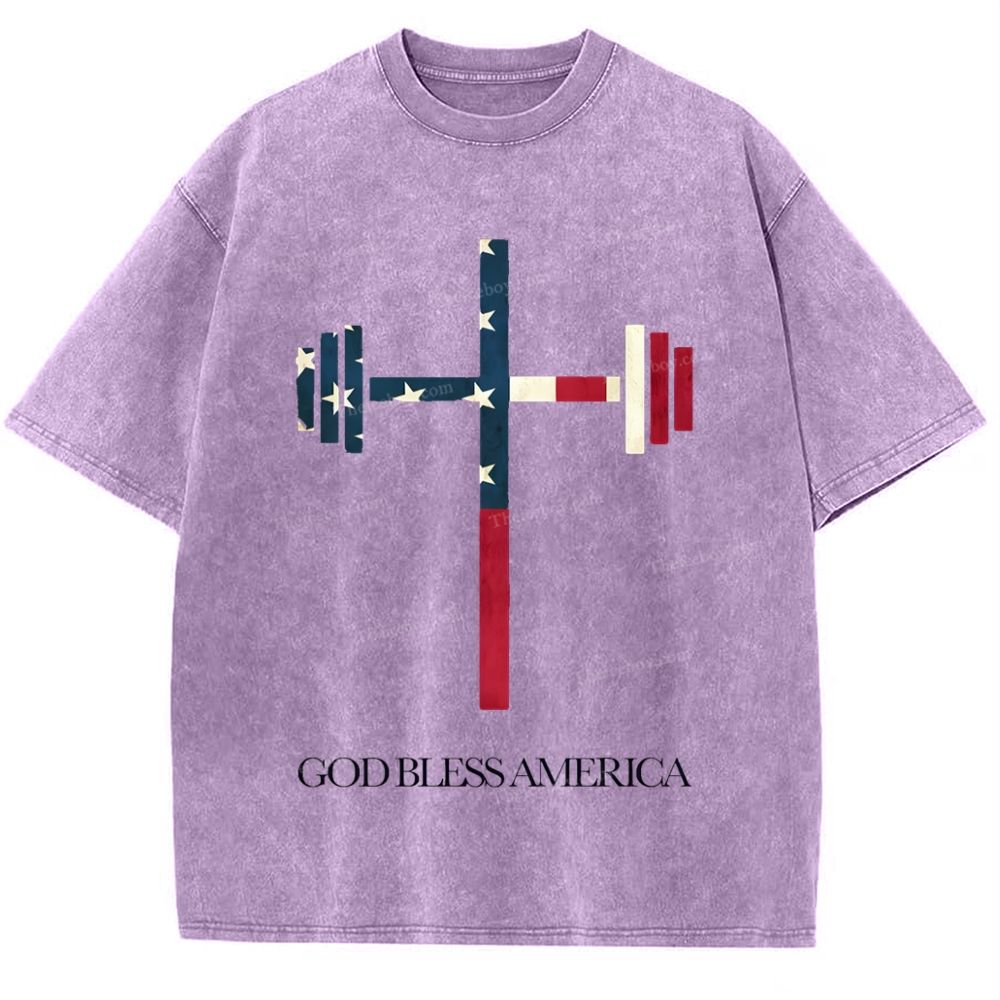 God Bless America Snowflake Vintage Washed T-Shirt