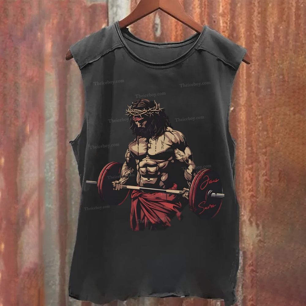 The Road to Rebirth - Jesus Leads the Way Christian Snowflake Washed Vest