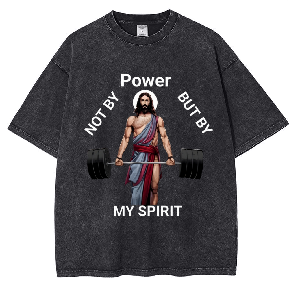 Not By Power But By My Spirit Snowflake Vintage Washed T-Shirt