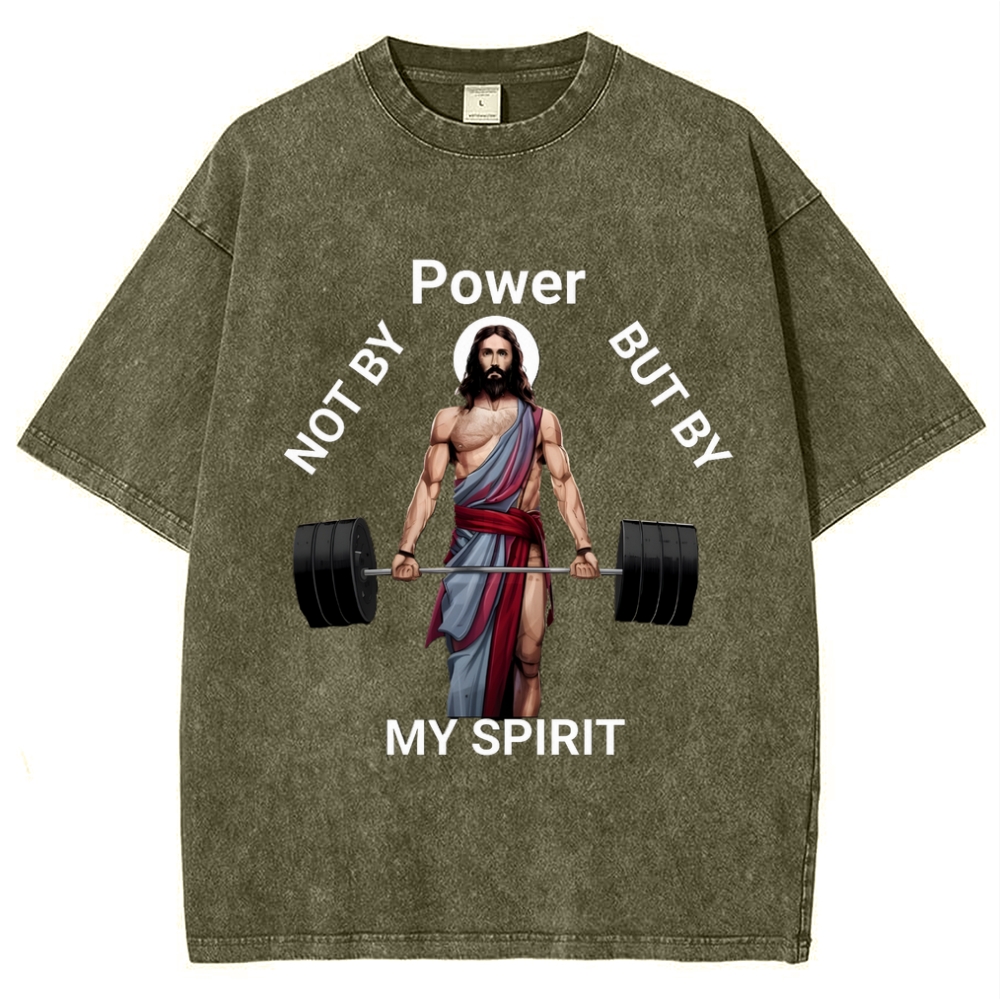Not By Power But By My Spirit Snowflake Vintage Washed T-Shirt