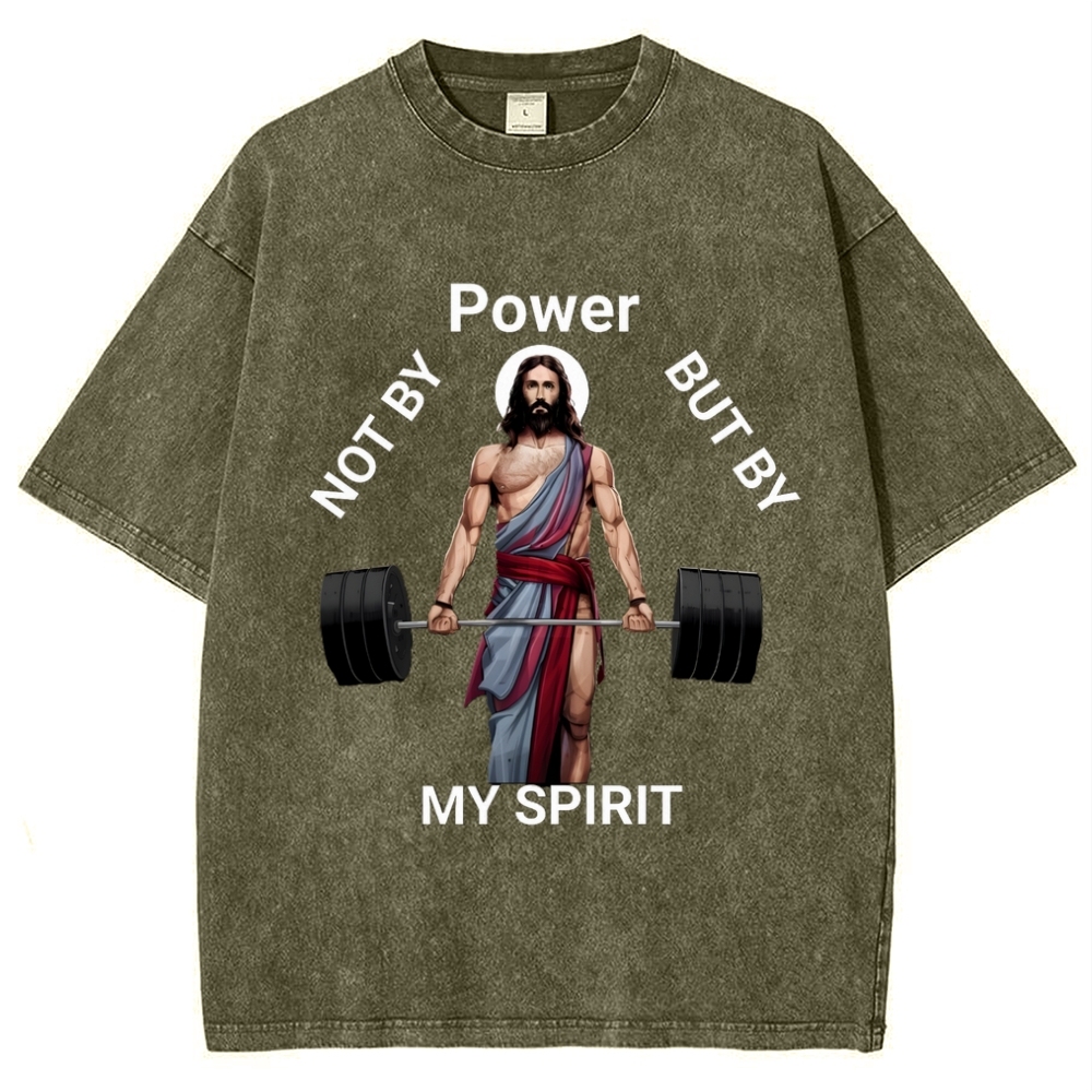 Not By Power But By My Spirit Snowflake Vintage Washed T-Shirt