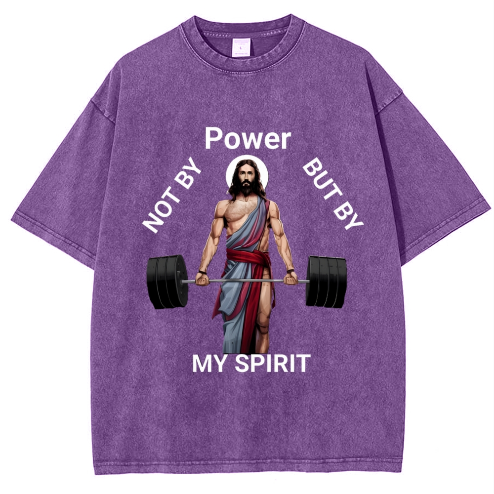 Not By Power But By My Spirit Snowflake Vintage Washed T-Shirt