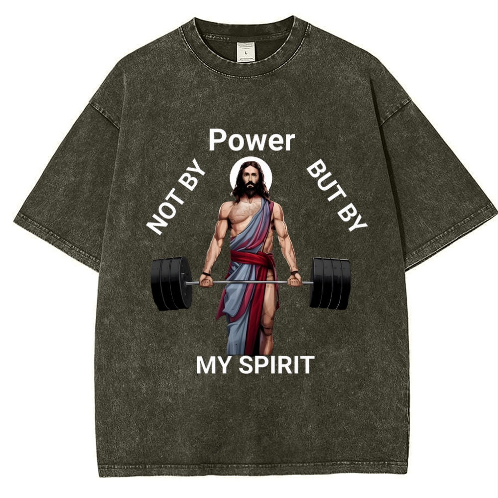 Not By Power But By My Spirit Snowflake Vintage Washed T-Shirt