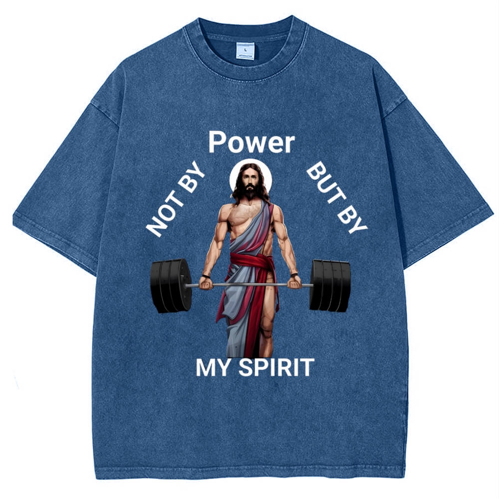 Not By Power But By My Spirit Snowflake Vintage Washed T-Shirt