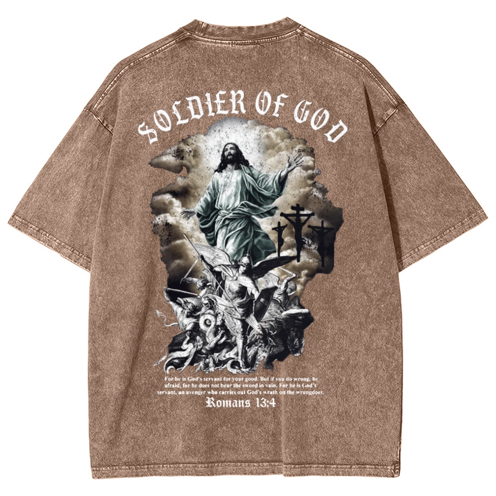 Socoler Of God Snowflake Vintage Washed T-Shirt