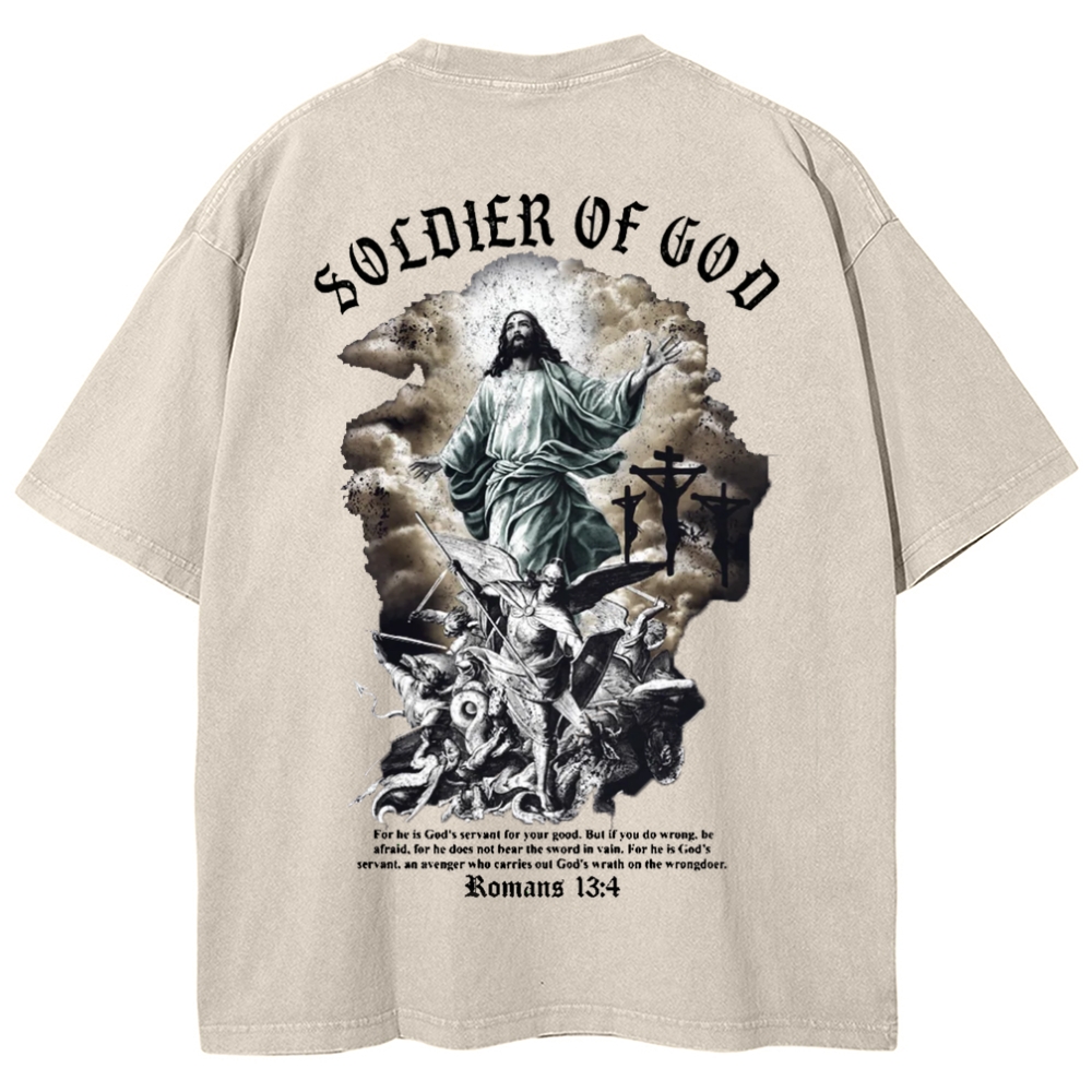 Socoler Of God Snowflake Vintage Washed T-Shirt