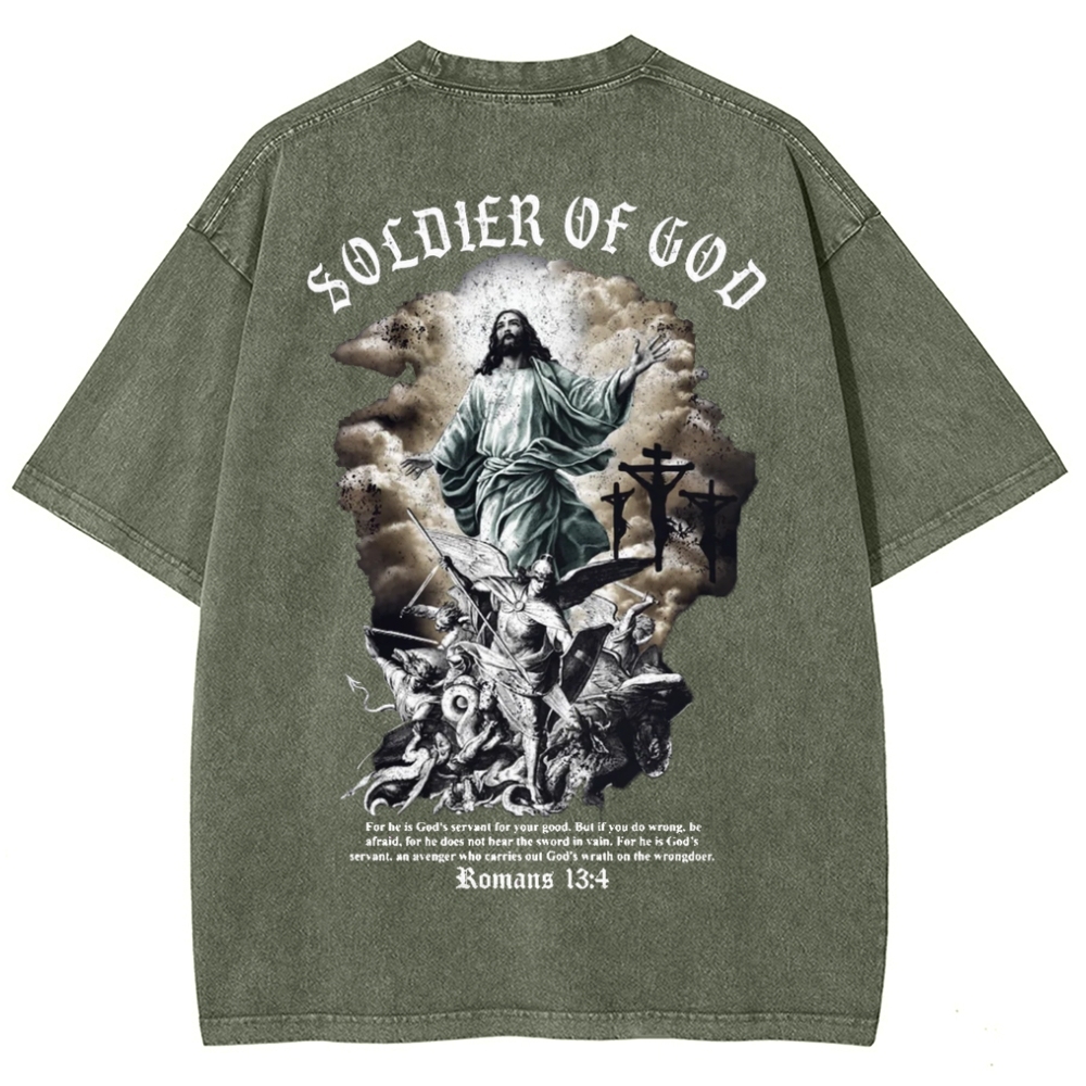 Socoler Of God Snowflake Vintage Washed T-Shirt