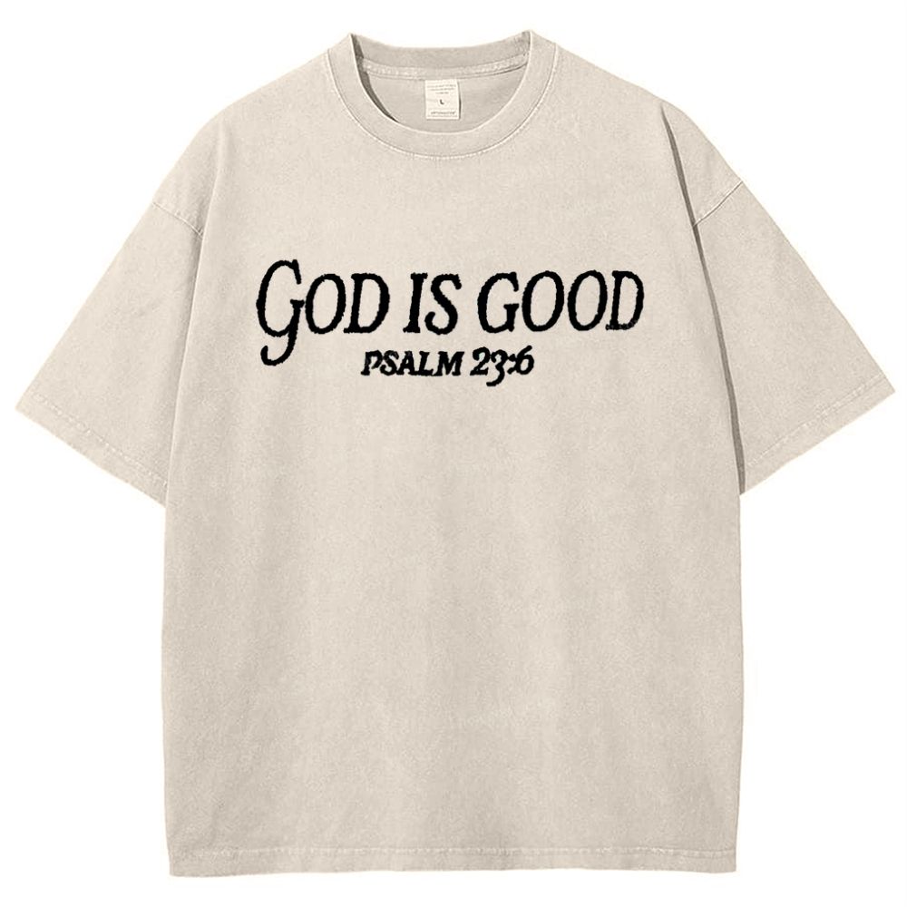 God Is Good Psalm 23:6 Snowflake Vintage Washed T-Shirt
