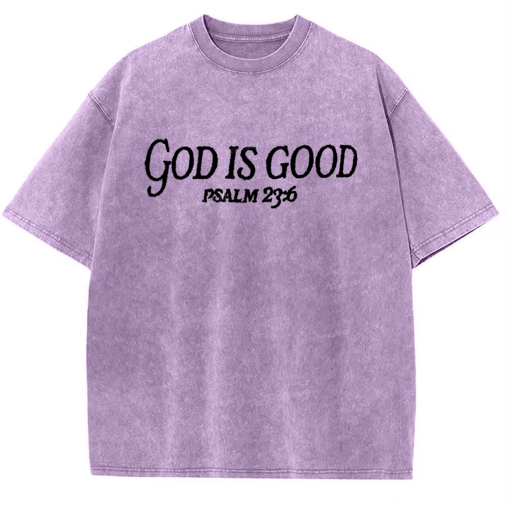 God Is Good Psalm 23:6 Snowflake Vintage Washed T-Shirt