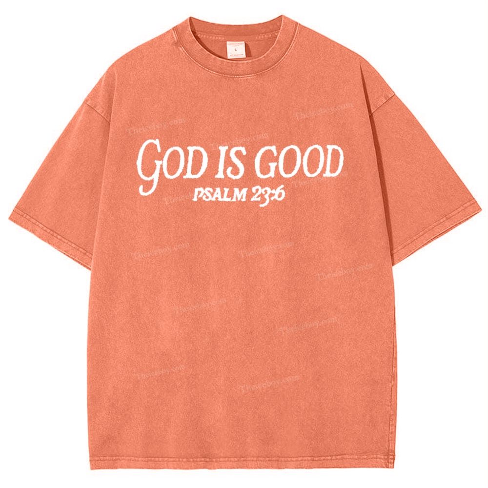God Is Good Psalm 23:6 Snowflake Vintage Washed T-Shirt