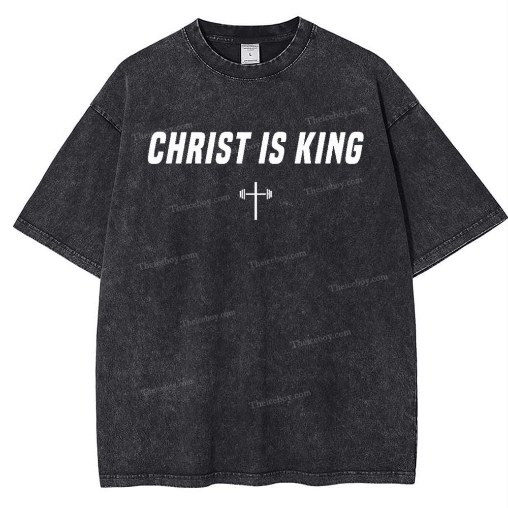 Christ Is King Snowflake Vintage Washed T-Shirt