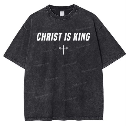 Christ Is King Snowflake Vintage Washed T-Shirt