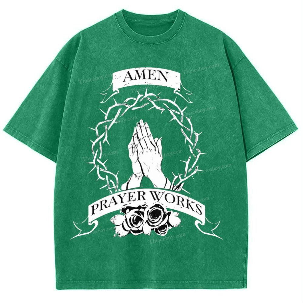 Amen Prayer Snowflake Vintage Washed T-Shirt