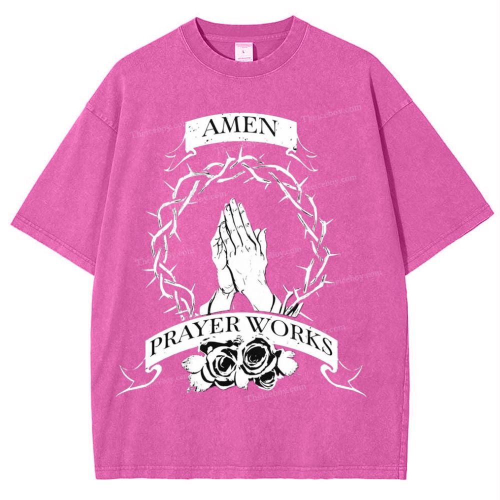 Amen Prayer Snowflake Vintage Washed T-Shirt