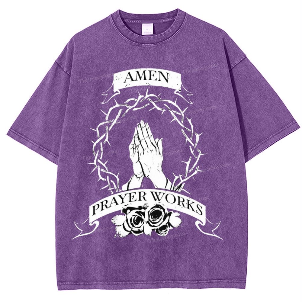 Amen Prayer Snowflake Vintage Washed T-Shirt