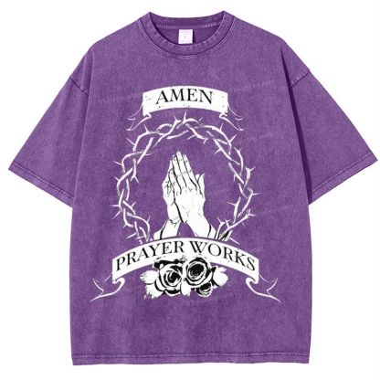 Amen Prayer Snowflake Vintage Washed T-Shirt