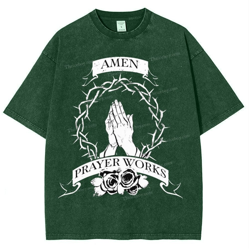 Amen Prayer Snowflake Vintage Washed T-Shirt