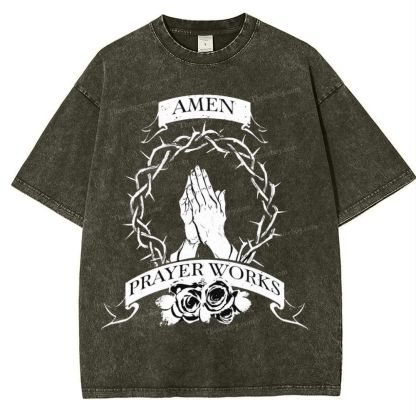 Amen Prayer Snowflake Vintage Washed T-Shirt