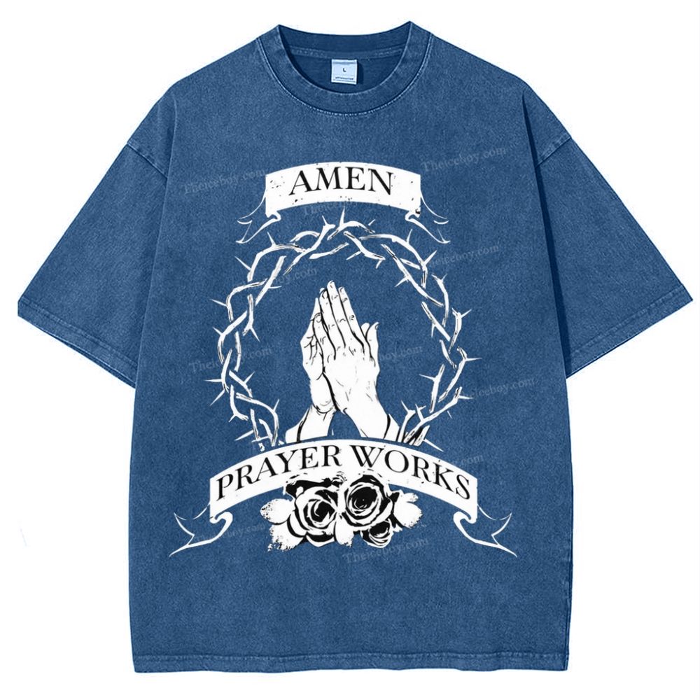 Amen Prayer Snowflake Vintage Washed T-Shirt