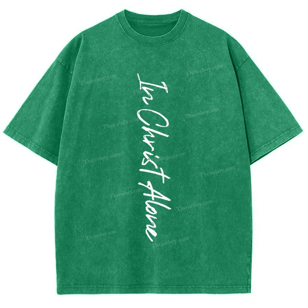In Christ Alone Snowflake Vintage Washed T-Shirt