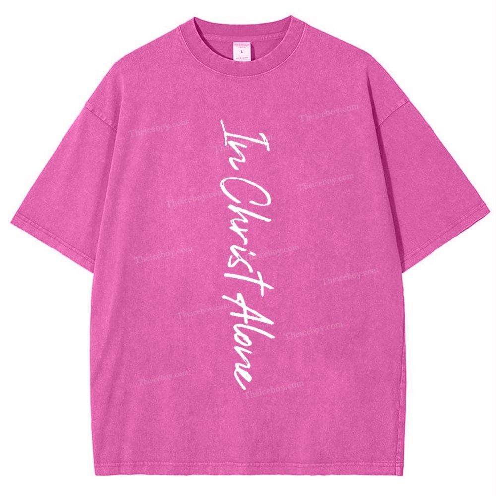 In Christ Alone Snowflake Vintage Washed T-Shirt