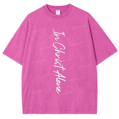 In Christ Alone Snowflake Vintage Washed T-Shirt