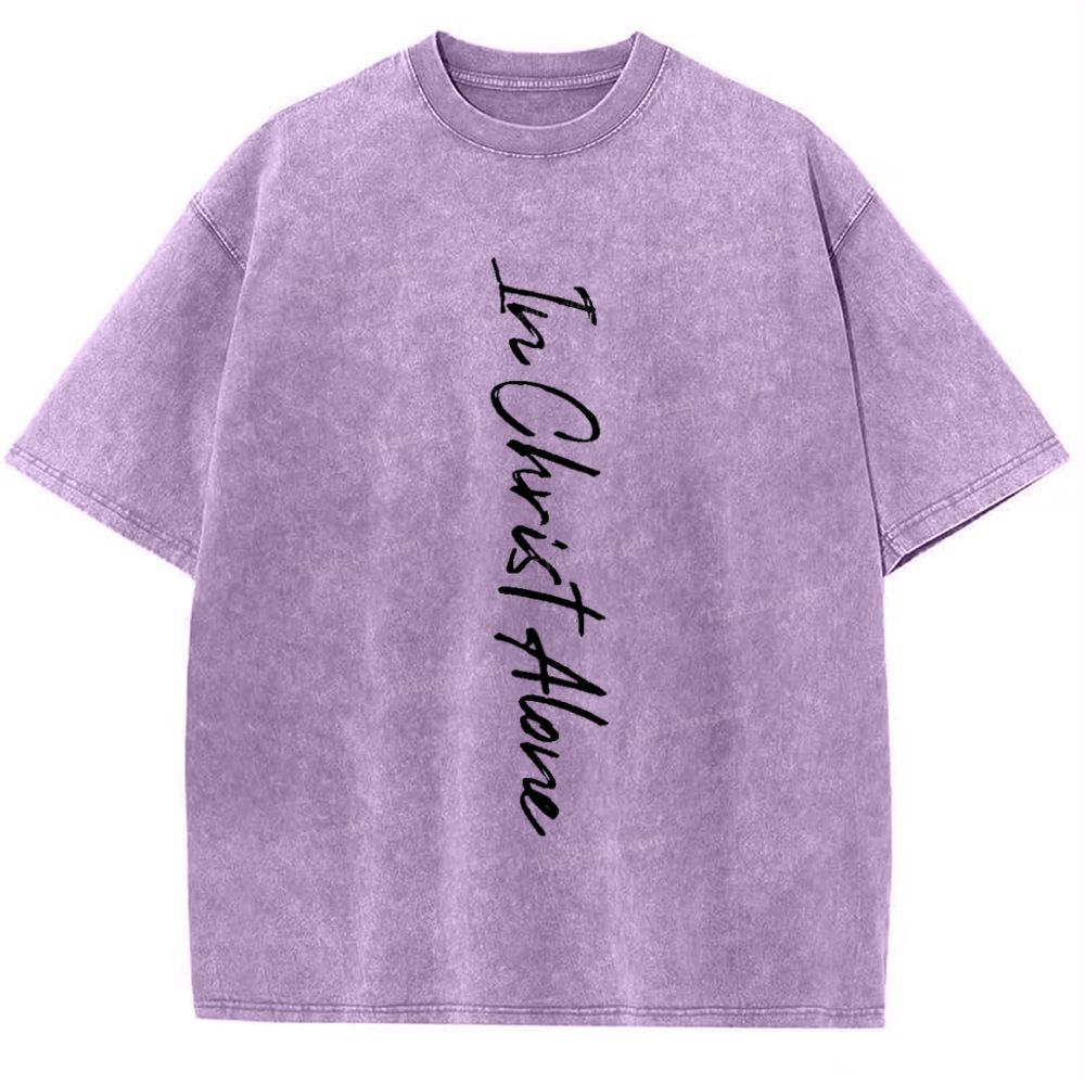 In Christ Alone Snowflake Vintage Washed T-Shirt