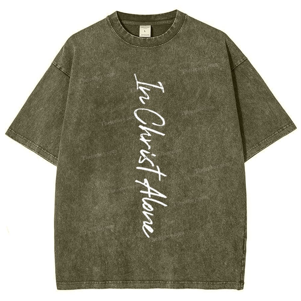 In Christ Alone Snowflake Vintage Washed T-Shirt