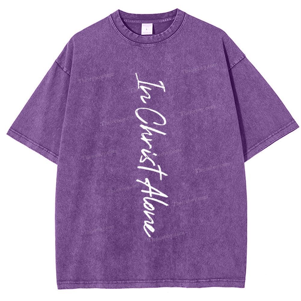 In Christ Alone Snowflake Vintage Washed T-Shirt