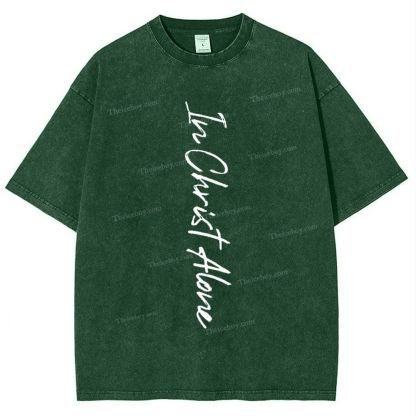In Christ Alone Snowflake Vintage Washed T-Shirt