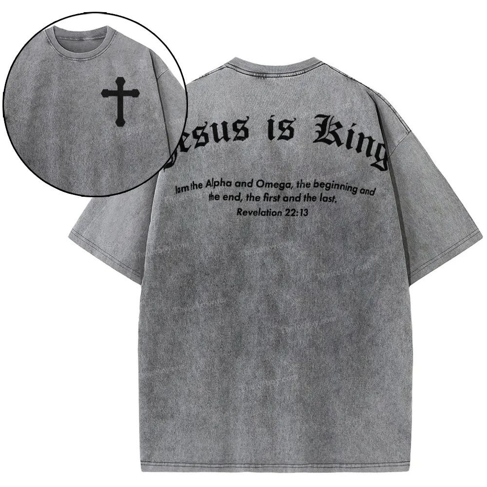 Jesus Is King Snowflake Vintage Washed T-Shirt