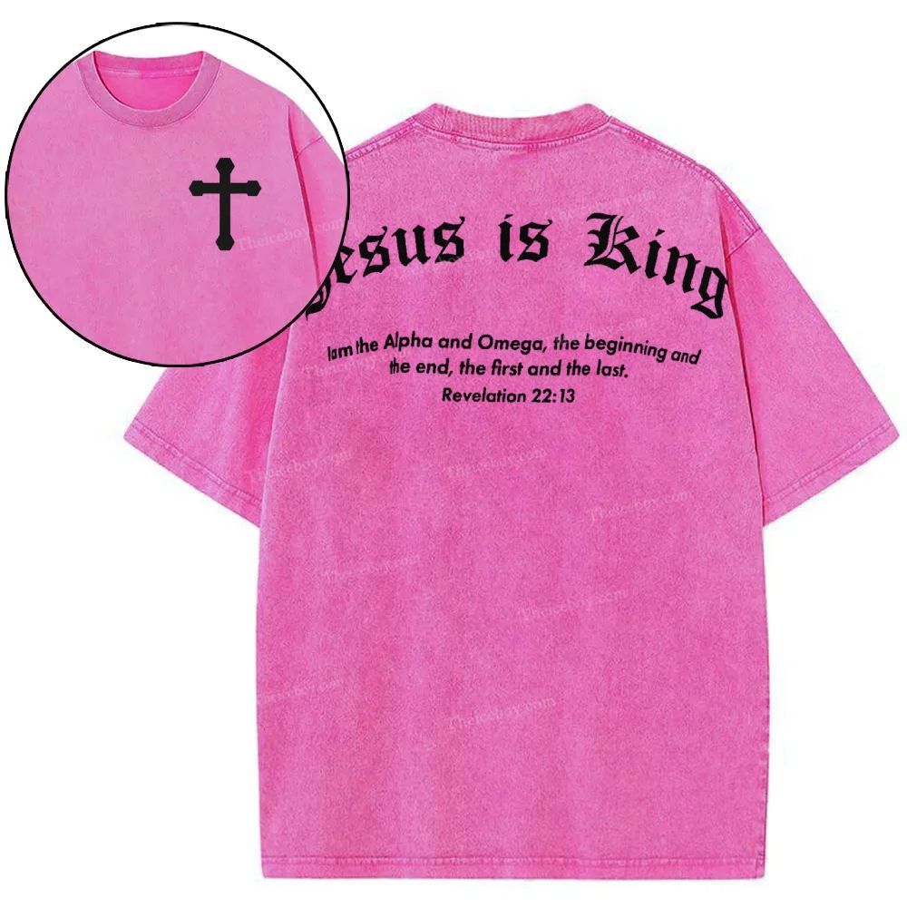Jesus Is King Snowflake Vintage Washed T-Shirt
