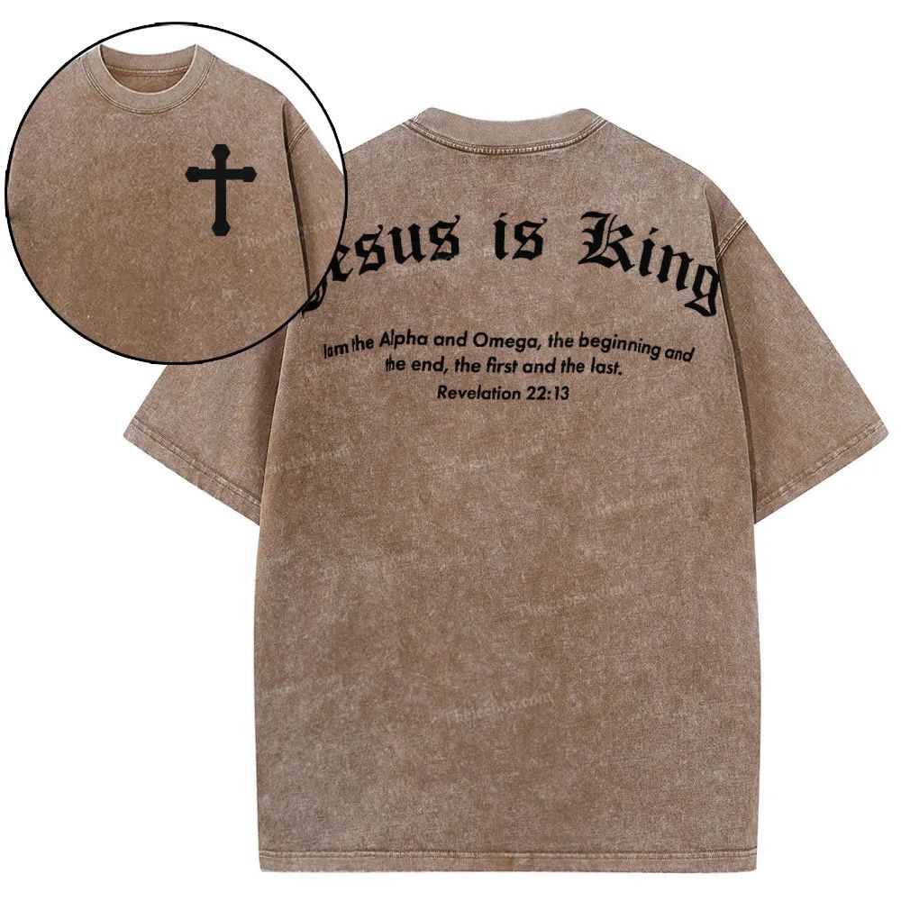 Jesus Is King Snowflake Vintage Washed T-Shirt