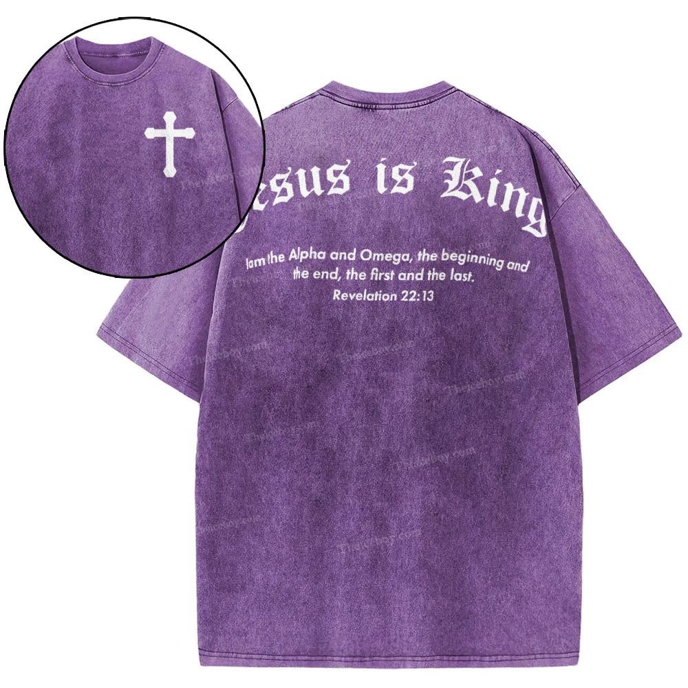Jesus Is King Snowflake Vintage Washed T-Shirt